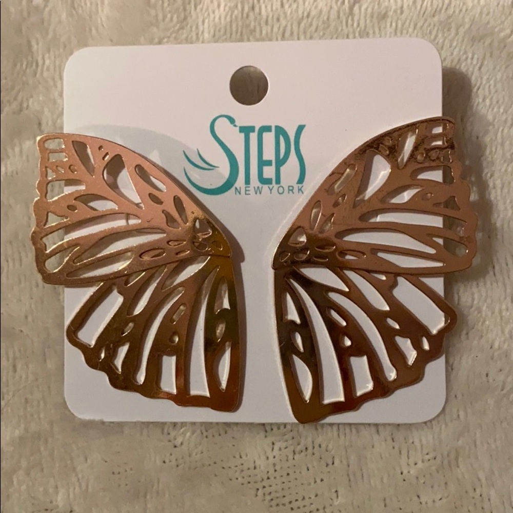 Gold Butterfly Wing Earrings